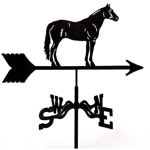 Girouette en métal en acier inoxydable pour extérieur, cour, jardin, girouette en fer, tourterelle, vaches, chevaux, indicateur de direction de la vitesse du vent pour ferme, cour, jardin, tonnelle