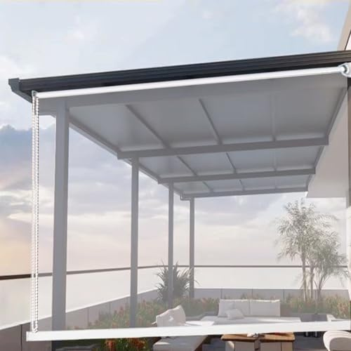 Clear Roller Shade,Pvc Material Door Blinds,Waterproof and Anti-Fouling Transparent Roller Blinds,Rainproof Curtain for Outdoor Patio,Pergola,Gazebo,with Metal Accessories (W50xH80cm/W20xH32)