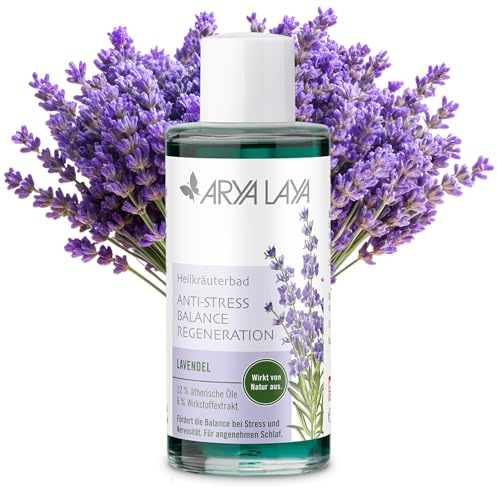 ARYA LAYA Heilkräuterbad Lavendel, 100 ml | Wellness & Pflege für zu Hause: gegen Stress, Nervosität und Unausgeglichenheit, mit Heilkräuter-Extrakt, vegan