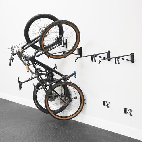 StoreYourBoard SwivelStow bike Rack 4 Pack - 4 Mountain Bike Wall Mounts - Heavy Duty Hanger - No-Lift - Holds 70 lb