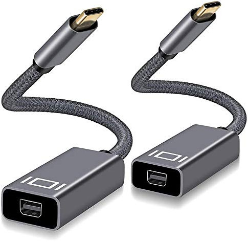 Qerwsdty 2 x USB C/Type-C TO Mini DisplayPort Adapter Ultra HD Adapter Cable 4K @ 60Hz / 2K @ 144Hz, Suitable for Computer