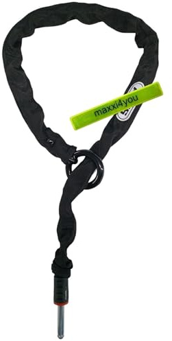 Abus Rahmenschlosskette Fahrrad Chain ACH 2.0 6KS 130cm Schwarz inkl. maxxi4you Reflexband