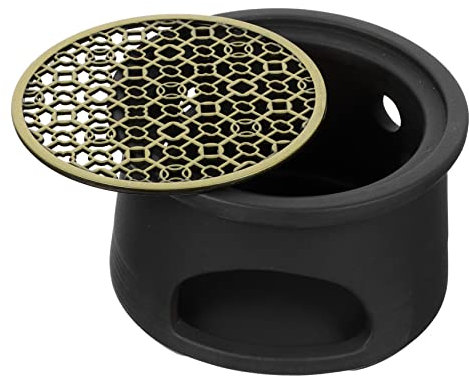 Sosoport Scaldacera in Ceramica Nera Grande, Scaldavivande Per Tè Base Scaldacandele, Portatile e Decorativo Per Casa, Soggiorno, Ufficio e Sala Yoga, Piccolo Bruciatore Per Cera Da Oli Essenziali