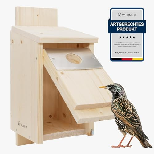 Nistkasten für Vögel im heimischen Garten, Nistkasten Holz (2er-Pack, Stare)