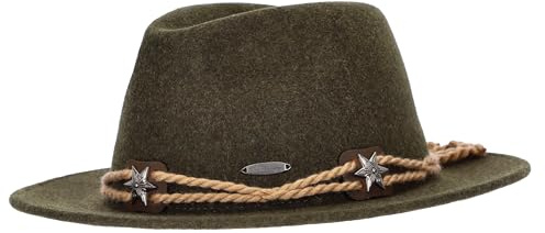 Steigenhöfer Original Herren Trachtenhut, Filzhut, Wanderhut Tiroler Art - Georg - Größenverstellbar - Mit Schweißband - 100% Schurwolle - Zum Förstern, Wandern & Oktoberfest