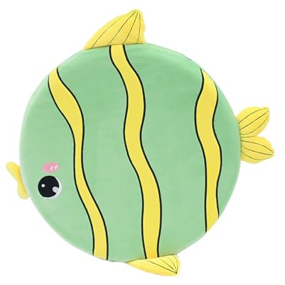 Ueiwffzo Rund Sitzkissen Kinder, Memory Schaum Stuhlkissen 40cm Cartoon Meerestiere Abnehmbar Stuhl Sitzpolster, Weiche Sitzauflage Bodenkissen für Schule Kinderzimmer (Fisch)