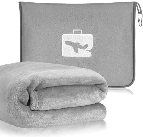 Alleshelfer Manta de viaje con almohada, 2 en 1, multifuncional, para coche y vuelo