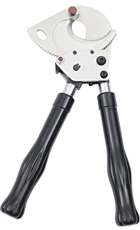 Ratchet Cable Scissors Cutter Plier Copper Aluminum Armored Wire Cutting Tool,with an Allen Key,Triangular File,and Geared Brass Wire Brush,Telescopic Handles,Carrying Bag
