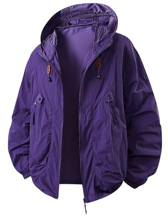 TOFOTL Pile con Zip Lavoro Taglie Forti Pile da Lavoro Firmate Felpa Uomo con Zip Elegante Personalizzabile Drip Lunga Hoodie Slim da Lana Felpe Invernali Uomo Maglioni Invernali G-Viola XXL