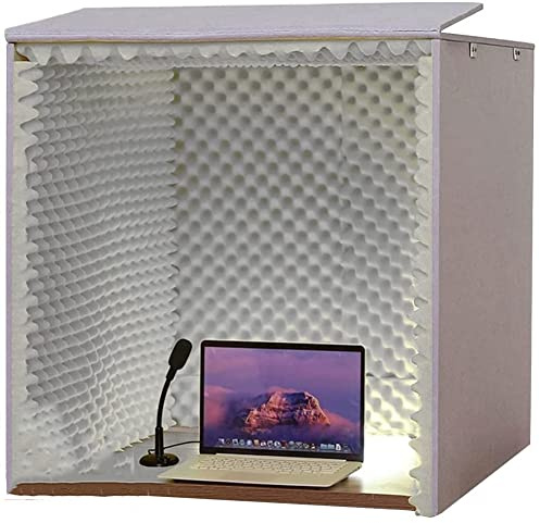 Portable Vocal Booth with Acoustic Foam Panels for Soundproofing and Echo Absorption in Music Recording and Studio Sessions