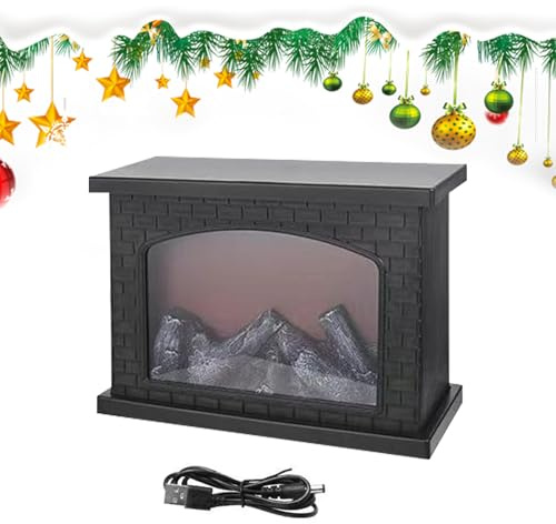 Kamin Laternen - USB Aufladbare LED Feuerlampe,Batteriebetrieben Mit USB-Aufladung Dekoratives Tischlicht Für Innenbereich Außenbereich Balkon Terrasse Garten Wohnzimmer Camping Weihnachten