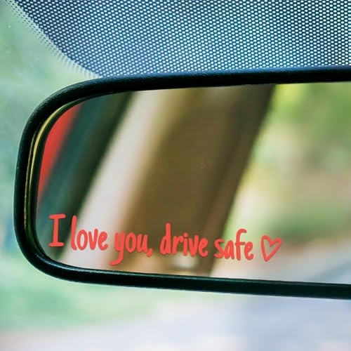 10 Stück I Love You Drive Safe Spiegel-Aufkleber, lustige Vinyl-Auto-Aufkleber, Rückspiegel-Aufkleber, niedliche Auto-Aufkleber und Aufkleber für Fahrzeugfenster für Mädchen und Frauen