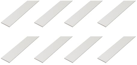 Alberts 8er Set Flachstange | Kunststoff, weiß | 2000 x 25 x 2 mm