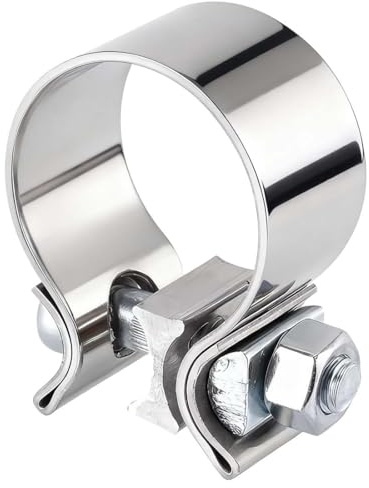 Abrazadera para tubo de escape de motocicleta, abrazadera de acero inoxidable para manguera de escape turbo, abrazaderas de tornillo de metal para accesorios de escape (63-67 mm)
