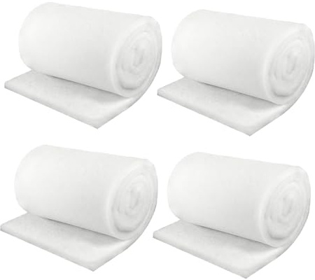 TENGWA 4 Stücke Filterwatte Aquarium Verdickt 100 * 12 cm Aquarium Filter Breit Aquarium Zubehör Weiß Geeignet für Aquarien und Fischteiche