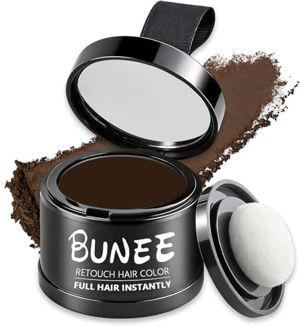 Pulver Ansatzpuder 4g, Wasserfestes Hairline Powder als Perfekten Haar Concealer zum Ansatz Kaschieren, Haar Concealer zur Haarverdichtung für Frauen und Männer (Dunkelbraun)