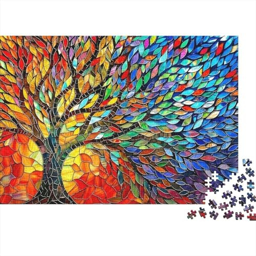 Árbol Colorido Puzzle de 1000 Piezas Papel para Adultos Luz Nocturna Puzzle para Toda la Familia Relajación Decorativo Regalo 70x50cm/1000pcs