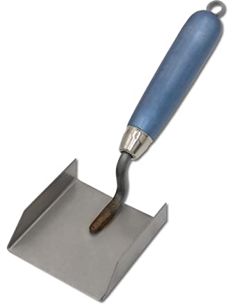 DEWEPRO® Stuckateur Kantenkelle - Eckkelle mit Edelstahlblatt 80x83mm und Holzgriff - Stuckateurspachtel - Kantenspachtel - Eckenkelle - Eckspachtel