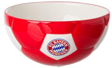 FC Bayern München Müslischale aus Keramik (Rot/Weiß) I Schüssel mit Vereinswappen & 0,5 L Fassungsvermögen I Spülmaschinen- & mikrowellengeeignet I Offiziell lizenziert