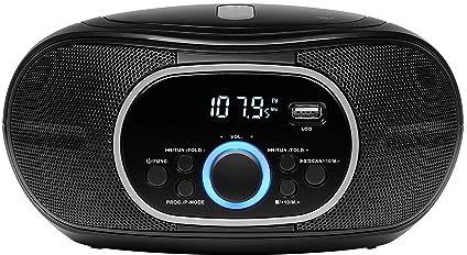 MEDION tragbare Boombox E65711, CD/MP3 Player, UKW FM, AUX, Batteriebetrieb, schwarz