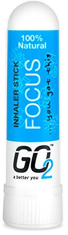 GO2 Inhaler Focus Stick — Essential Oils for Convenient On-the-Go Use — 100% Natural, Synthetic-Free and Cruelty-Free (1ml Tube)