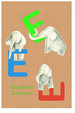 Komar Wandbild | ABC Animal E | Poster, Kinderzimmer, Buchstaben, Bild, Wohnzimmer, Schlafzimmer, Dekoration, Kunstdruck | ohne Rahmen | P036E-30x40 | Größe: 30 x 40 cm (Breite x Höhe)