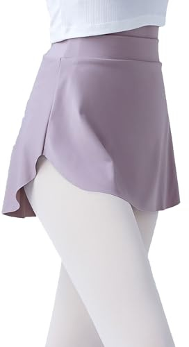 Daydance Light Purple Ballet Skirt Pull On Women Bullet Point Skirt for Dancing