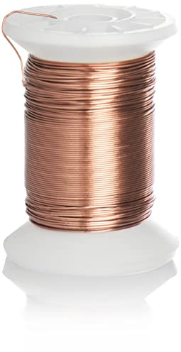 com-four® Kupferdraht zum Basteln und Modellieren 45 m - Blumendraht für Gestecke - Basteldraht - Modellierdraht - Bindedraht - Ø 0,36 mm (1 Stück - Bindedraht 45 m Kupfer)