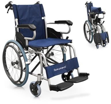 Quirumed Sedia a rotelle leggera pieghevole in alluminio