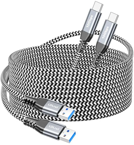 LDLrui USB A auf USB C Datenkabel 2 Stück 3m 10Gbps USB 3.2 Gen 2 | Langes Kabel mit 60W Schnellladen und Datenübertragung für Laptop, iPhone 17 Series, Arbeitsplatz und Auto