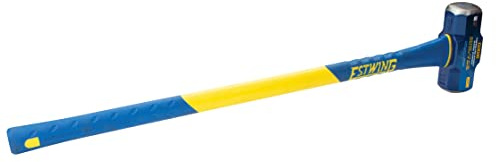 Estwing 14-Pound Hard Face Sledge Hammer for Demolition/Stake Driving, 50-55 HRC, 36-Inch Fiberglass Handle, Overstrike Protection, Textured Grip
