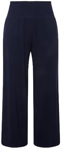 Ulla Popken Marlenehose, Weites Bein, Breiter Elastikbund Pantalon Marlena, Jambe, Large Taille élastique Femme
