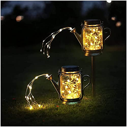 Luces Decorativas, Luces de Cadena LED, luz de regadera Solar | Linternas solares para decoración de tarros de masón para Colgar al Aire Libre | Luces de Hadas solares LE