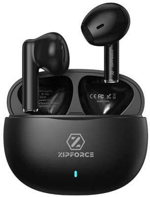ZIPFORCE True Wireless Earbuds, in-Ear Bluetooth 5.3 Headphones 4-Mics ENC Clear Call, Bluetooth Earbuds Touch Control 40 Playtime, IPX6 Waterproof TWS, Light-Weight Earphones