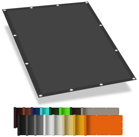 Sonnensegel Rechteck 4.5 x 8 m PES Polyester 98% Uv-Schutz Reißfest Wetterfest Sonnensegel Nach Maß mit Ösen mit Befestigungsseile für Garten Terrasse Rasen Pool, Dunkelgrau