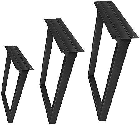 asdchZen Möbelbeine, Tischbeine, Metallmöbelbeine, Robuste Industrie-Schreibtischbeine, Quadratische Büro-Esstischbeine, 70 Cm/100 cm Höhe, Schwarz, 2 Stück (50 X 100 cm)..