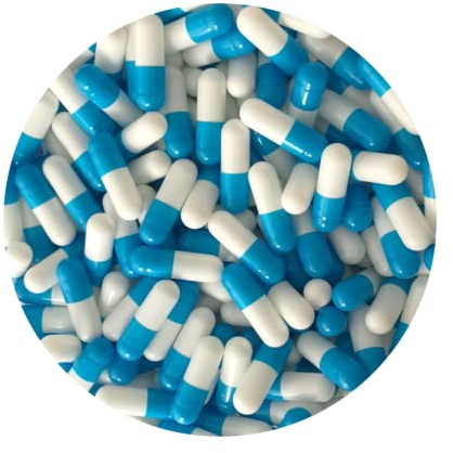 Pure Capsules® Size 2 Empty Capsule Blue White-Size 2 Blue White Empty Gelatin Capsules Gelatine Hard Pill capsule - Self Fill,Kosher,Non-GMO, SGS Certified,Gluten Free (1000)