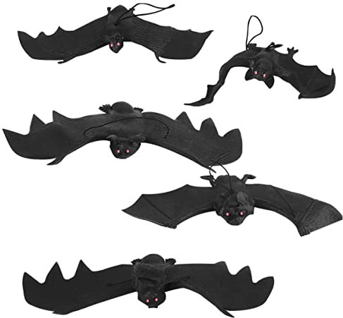Alasum 5stücke Halloween Deko Fledermäuse Hängende Gruseldeko Für Partys Wiederverwendbare Und Leichte Gummibats Für Einzigartige Festtagsatmosphäre Für Halloween Und Scherzartikel