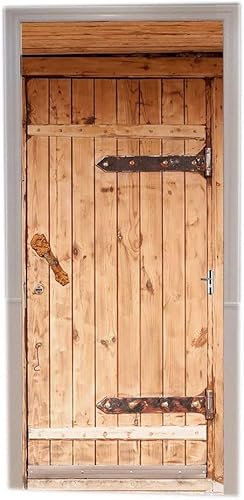 Türtapete Selbstklebend 85x200 Holztür Türaufkleber 3D Türposter Landhaus Fototapete Türfolie Türklebefolie Wasserdichte für Türwand Dekoration Tapete a6918