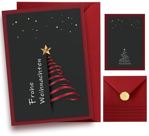 Weihnachtskarten mit Umschlag Set, Weihnachtskarten 20er Set, A6 Klappkarten Set mit weihnachtlichen Motiven, Frohe Weihnachten Karten, Weihnachtsgrußkarten, Weihnachten Geschenke (20 * 1)