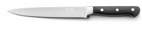 PRADEL ESSENTIEL - Couteau à découper - Blason - Acier inoxydable 13 C, Finition Satinée - Lame 20 cm - Noir