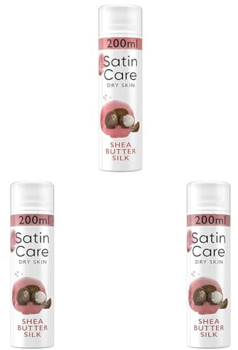 Gillette Satin Care Intimpflege Rasiergel Damen (200 ml), Gel Shea Butter Silk, Geschenk für Frauen (Packung mit 3)