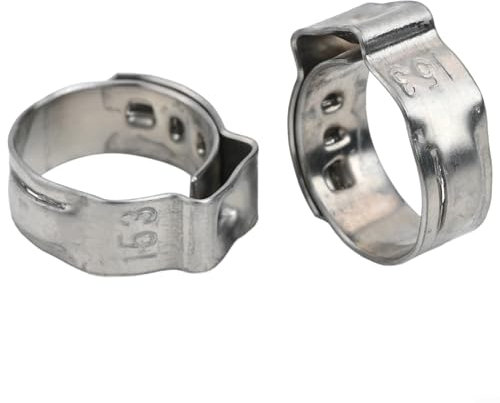 Zeroupshop Hose Clamps Single Ear Stepless Stainless Steel, Stepless Hose Clamp for Securing Pipe Hoses And Automotive(15.3MM)