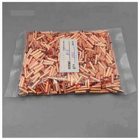REIUAFWYGV 1000PCS φ2.5 mm 2.5mm2 GT-2.5 Copper Connecting Pipe Wire Joint small Copper Tube Copper Connection Tube Wire Connector