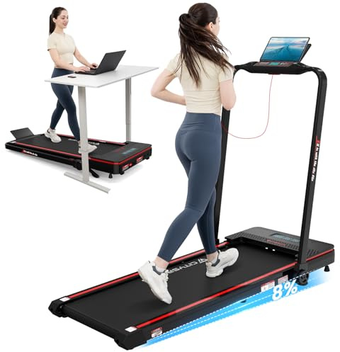 CITYSPORTS Klappbares Laufband mit 8 % Neigung, mit Fernbedienung, App, 1–12 km/h, LED-Display, 120 kg Tragkraft