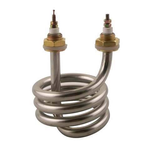 KEUQIXMR Thermoplongeur en spirale en acier inoxydable, tête en cuivre, élément chauffant for eau distillée, hauteur de Tube de 80mm, 220V, 380V, 2500W, 3000W, 4500W(220V,2500W)