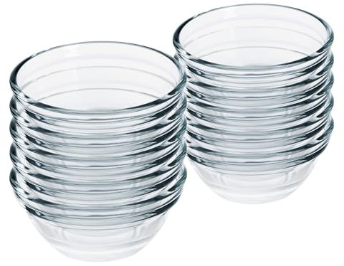 GRÄWE Cuencos de cristal, 6 cm de diámetro, 40 ml, juego de 10 cuencos pequeños de cristal, cuencos para mermeladas, mini cuencos para salsas