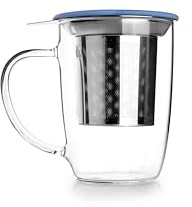 IBILI - Taza de Té con Filtro y Tapa, Borosilicato, 450 ml