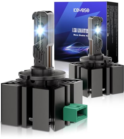 KOYOSO Bombillas D3S LED para Coche: Instalación Plug and Play 24000LM LED | Reemplazo Xenón 1:1 Esquema de Haz - Lámpara para Luces Cortas/Largas Xenón D3S para Vehículos 12V