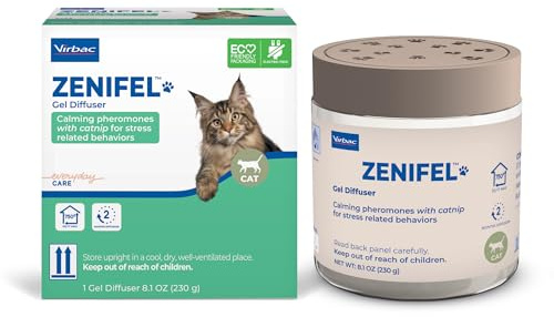 Virbac ZENIFEL™ Gel Diffuser | Managing Stress-Related Behaviors in Kittens & Cats - No Electricity Needed - Lasts Up to 2 Months